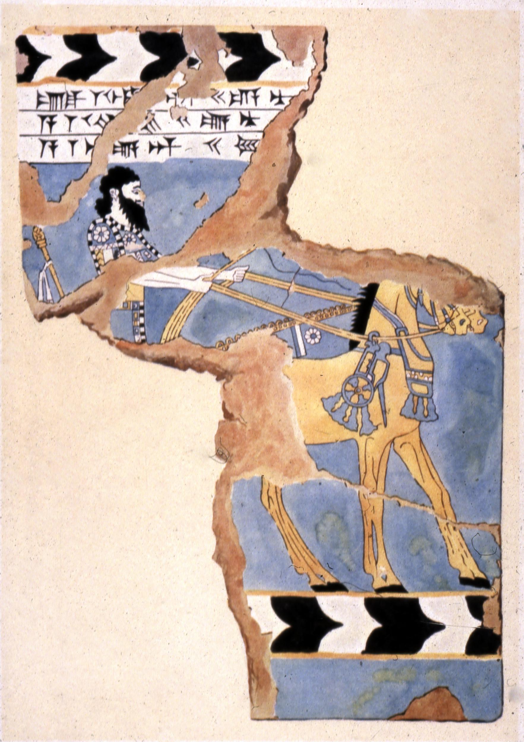 A Neo-Assyrian wall tile with cuneiform drawn in the glaze. Image courtesy of the British Museum, CC-BY-NC-SA.