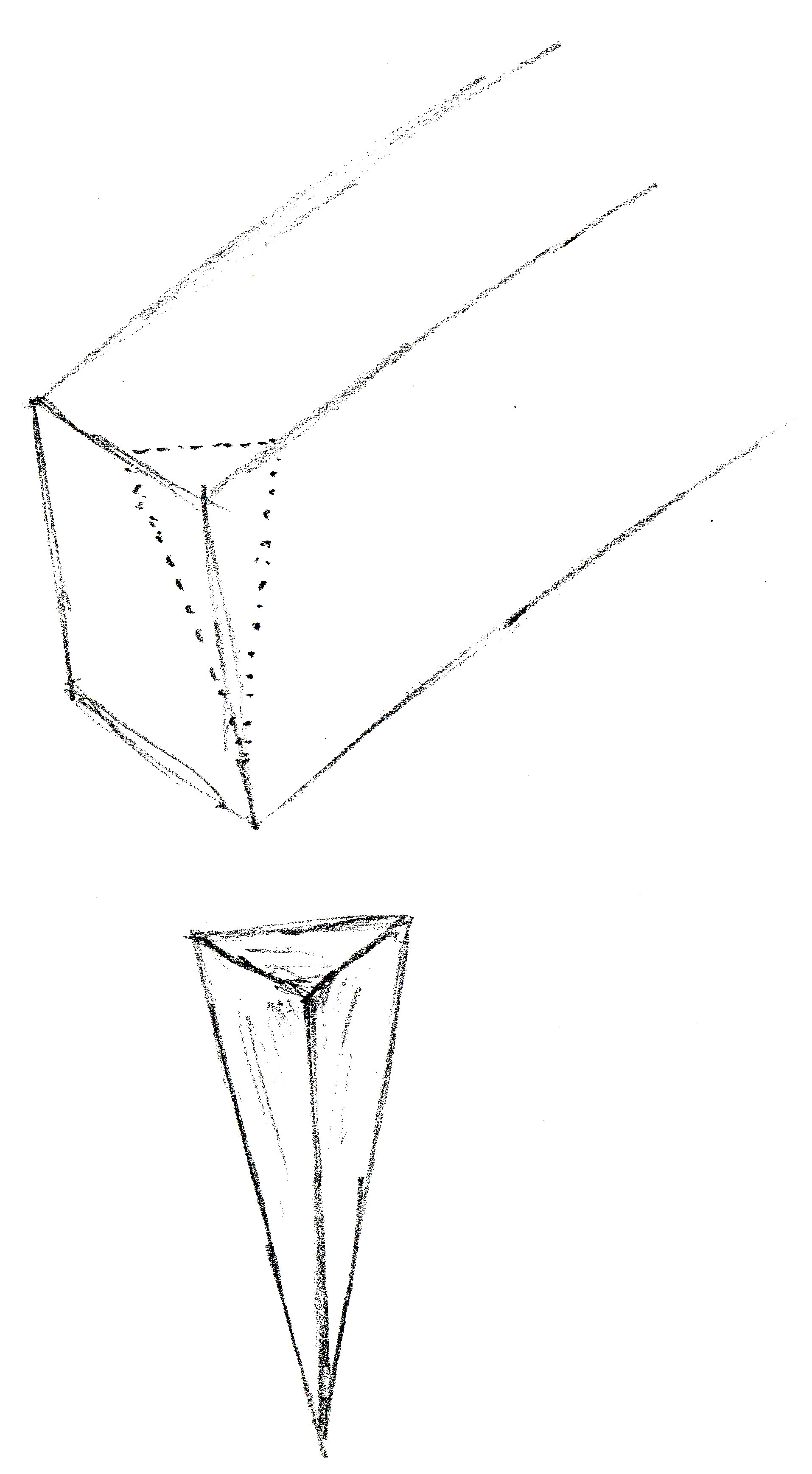 Vertical wedges (highlighted red in the photo) are made with the short edge.